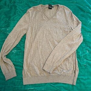 Boss Light Brown V-Neck Sweater